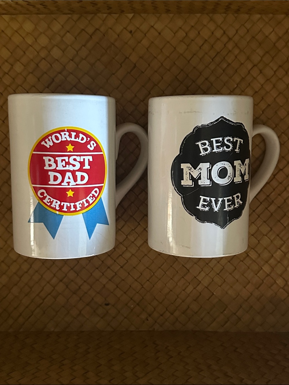 Vintage World’s Best Dad & Mom Coffee Cup Set • EUC - Picture 1 of 4